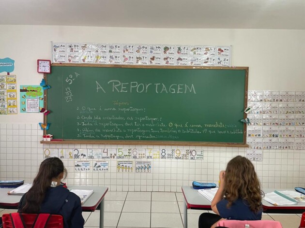 Educandos criaram sua própria reportagem em sala de aula