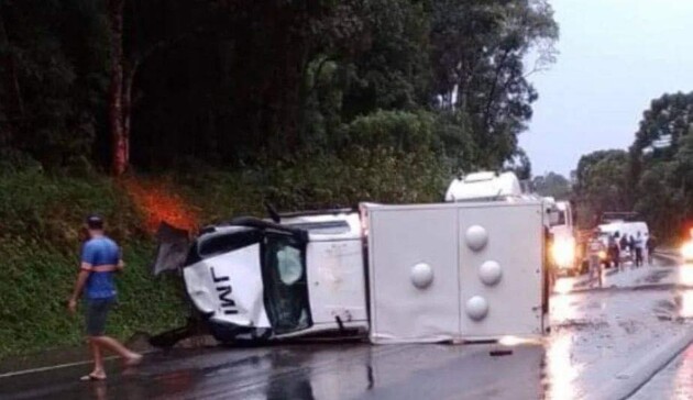 O acidente foi na região da Serra do Leão, trecho da BR-153