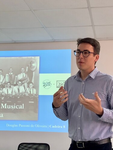 Douglas Passoni de Oliveira, quando da exposição de sua pesquisa sobre o resgate e catalogação do Acervo Histórico Musical de Palmeira
