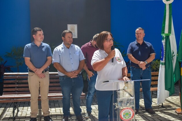 Durante a abertura da galeria, a prefeita Alcione Lemos (União) prestou contas sobre a obra