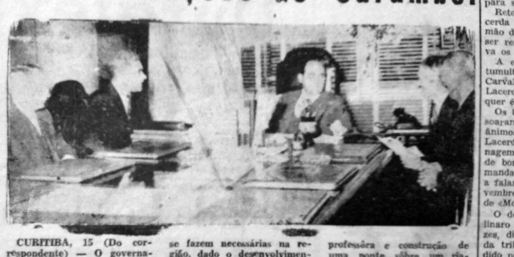 Em 16 de outubro de 1956 o JM destacou a visita de uma delegação de Carambeí ao governador do Paraná Moisés Lupion