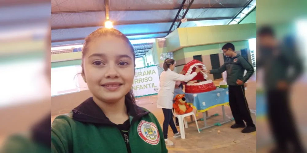 Isabelly Faria Vieira foi a responsável por fotografar a palestra