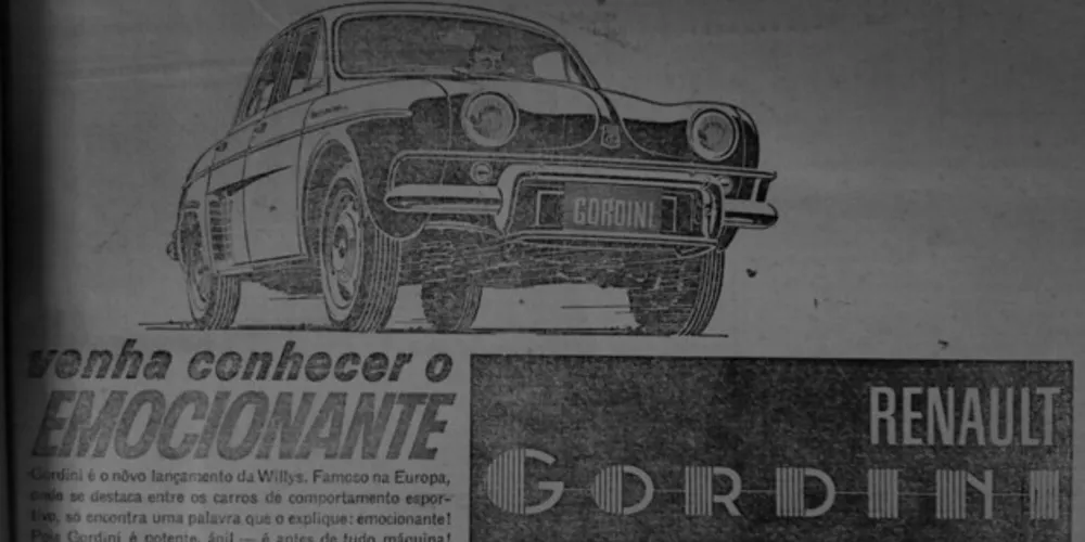 Em 01 de julho de 1962, o JM publicou um anúncio da Cia. Pontagrossense de Automóveis, na qual era feito a divulgação do Gordini