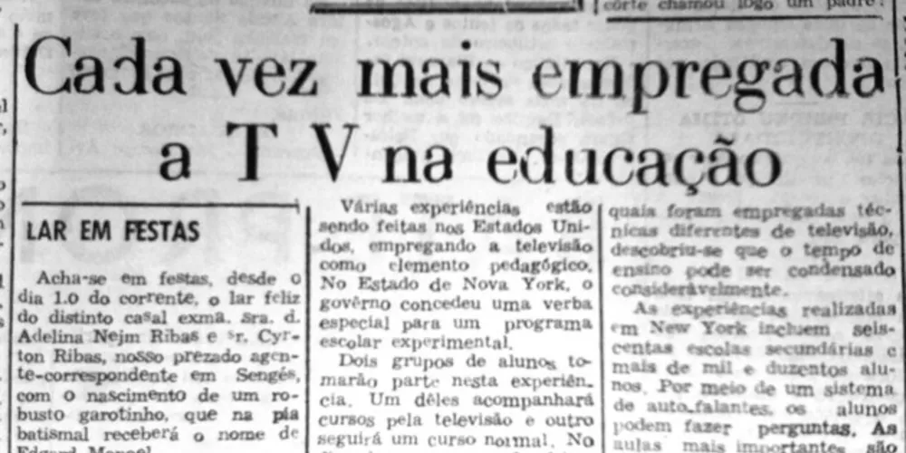 Em 03 de abril de 1957 o JM destacou a utilização da televisão, então um meio de comunicação revolucionário, no campo da educação mundial
