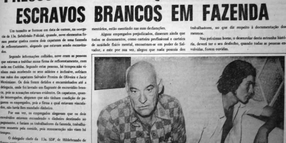 Em 06 de fevereiro de 1980, o JM noticiou um caso envolvendo trabalho escravo em uma fazenda na região dos Campos Gerais