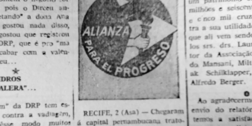 Notícia a respeito da Aliança para as Américas, publicada no JM em 03 de agosto de 1962