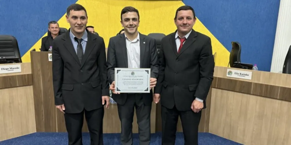 Título foi aprovado por unanimidade pela Câmara Municipal e destaca o trabalho do parlamentar pelo município