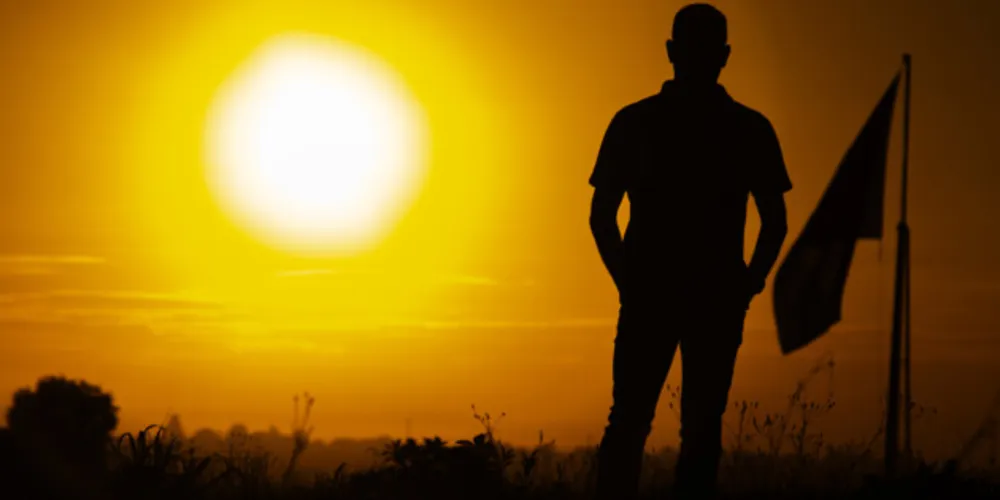 Nascer do sol com vista da região da Santa Paula