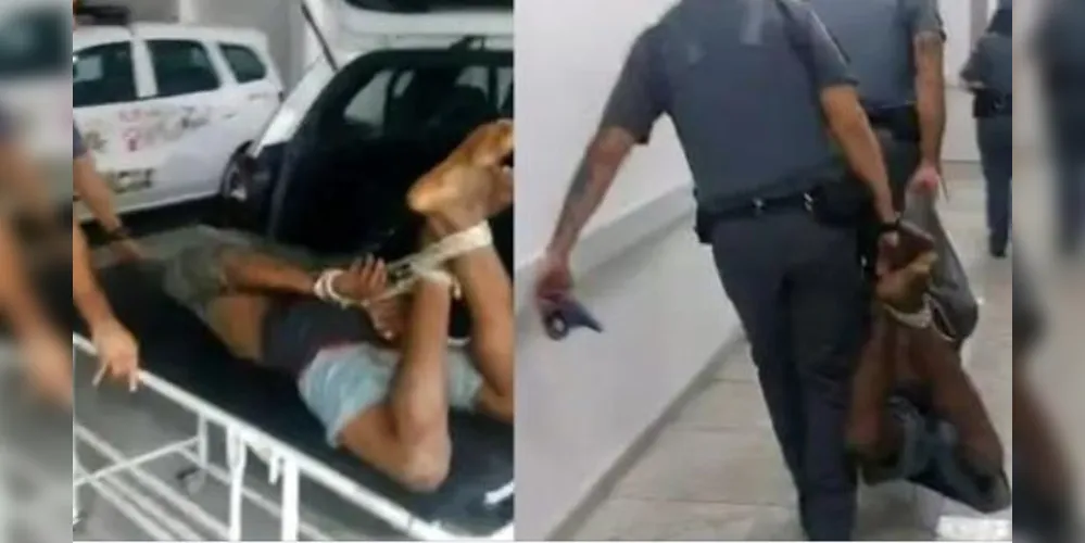 Rapaz foi algemado, amarrado pelos pés com uma corda e arrastado por dois policiais militares