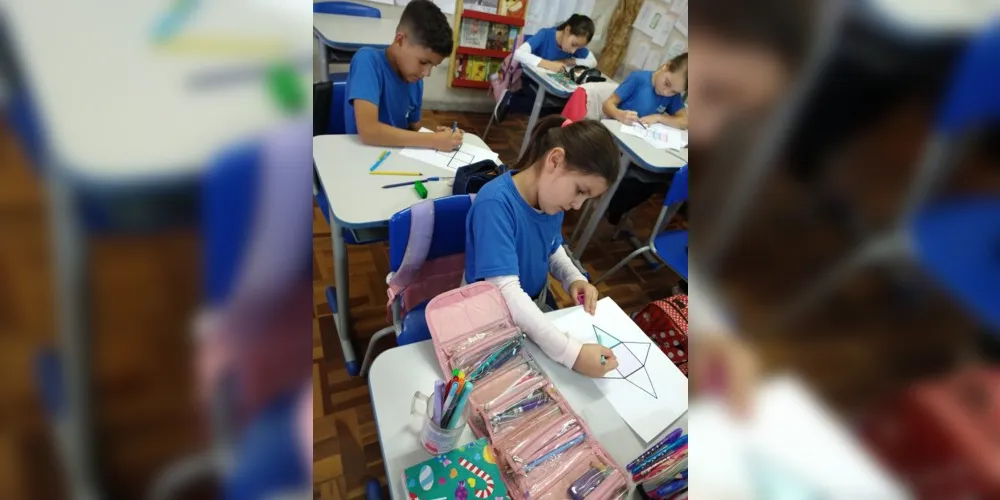 Com a montagem dos sólidos, os alunos puderam compreender melhor a formação e as partes que compõem o objeto de estudo