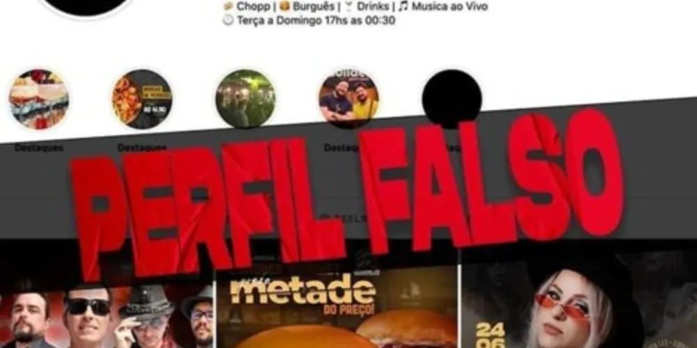 Bar de PG alerta para golpe do perfil falso no Instagram
