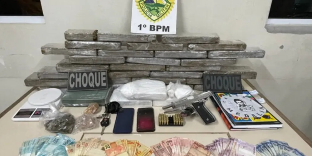 Imagem ilustrativa da imagem Membro do ‘Comando Vermelho’ é preso com drogas e arma em PG