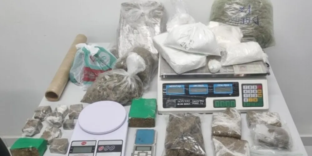 Drogas foram apreendidas e levadas para a Delegacia