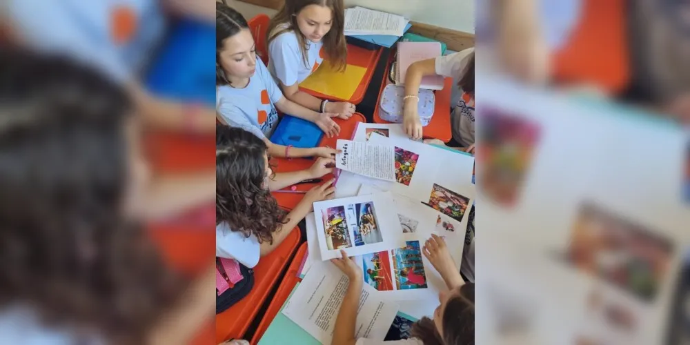 Os alunos produziram cartazes utilizando as informações que descobriram através de pesquisas