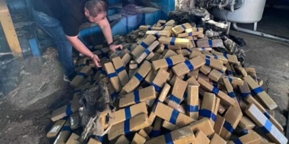 Centenas de tabletes de maconha foram apreendidos e incinerados