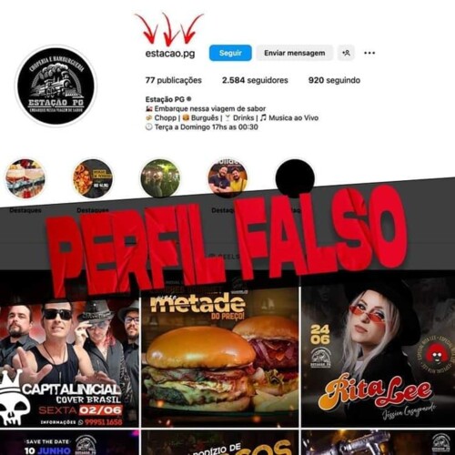 Bar de PG alerta para golpe do perfil falso no Instagram