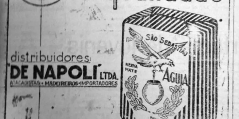 O JM de 19 de maio de 1960 trouxe a publicidade da erva-mate Águia, produto beneficiado em Ponta Grossa