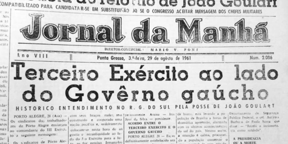 No dia 29 de agosto de 1961 o JM publicou em sua primeira página uma matéria a respeito da Rede da Legalidade e do apoio do Exército gaúcho ao movimento liderado por Leonel Brizola