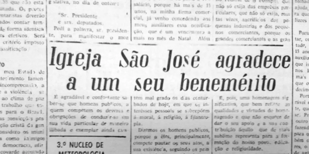 Em 19 de julho de 1962, o JM publicou matéria a respeito da Igreja São José