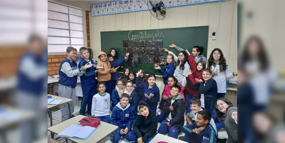 Trabalho rendeu um 'mapa astronômico' criado pelos educandos