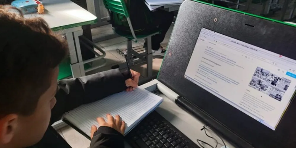 Aula contou com auxílio da tecnologia para fixação de conteúdos