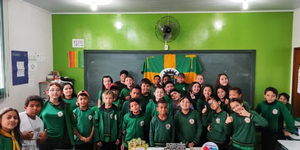 Classe contou com a participação de docente e colegas do 5º ano A na mesma dinâmica