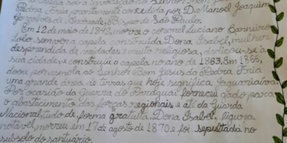 Produção textual: A importância dos fundadores de Jaguariaíva