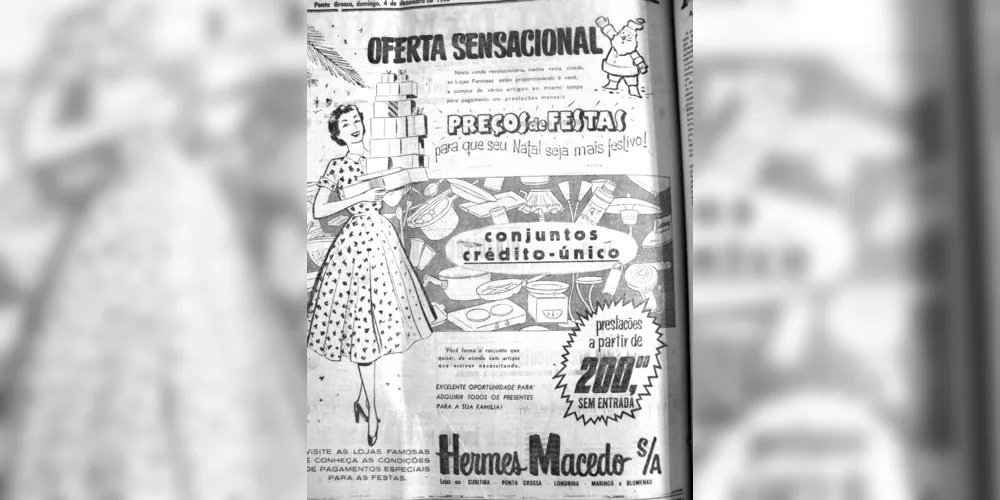 No dia 4 de dezembro de 1955 o JM publica anúncio das lojas Hermes Macedo