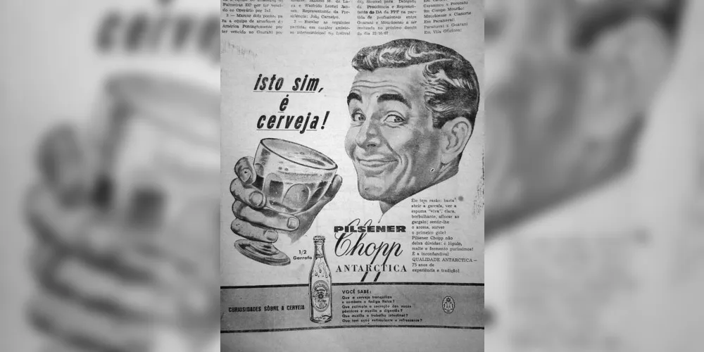 Anúncio da cerveja Pilsener Antarctica, publicado no JM em 19 de outubro de 1967