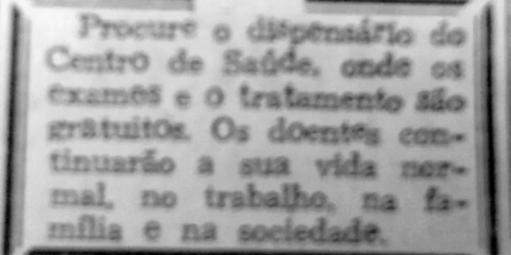 Em 30 de janeiro de 1957 o JM publicou uma pequena nota conclamando a população a combater a lepra no país