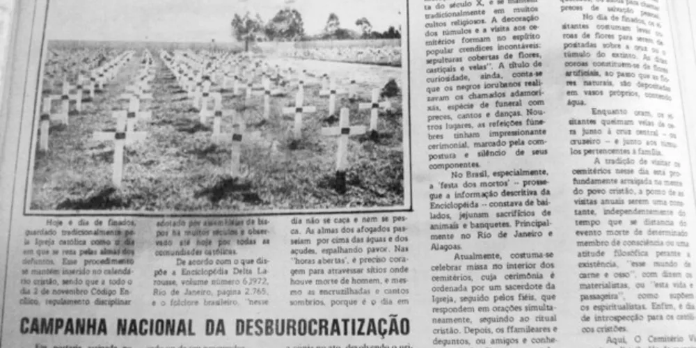 No dia 02 de novembro de 1980 o JM publicou matéria sobre o dia de Finados e as visitas aos campos santos