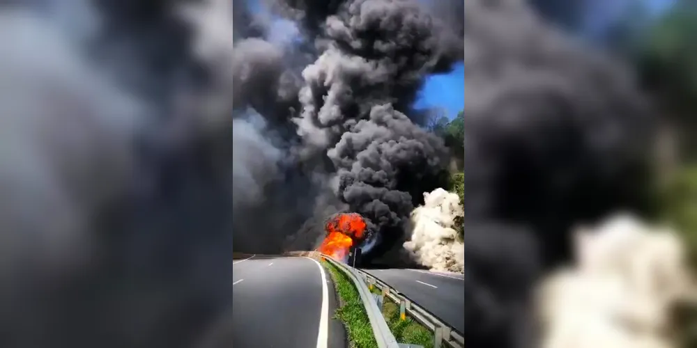 Incêndio de grandes proporções aconteceu na BR-376