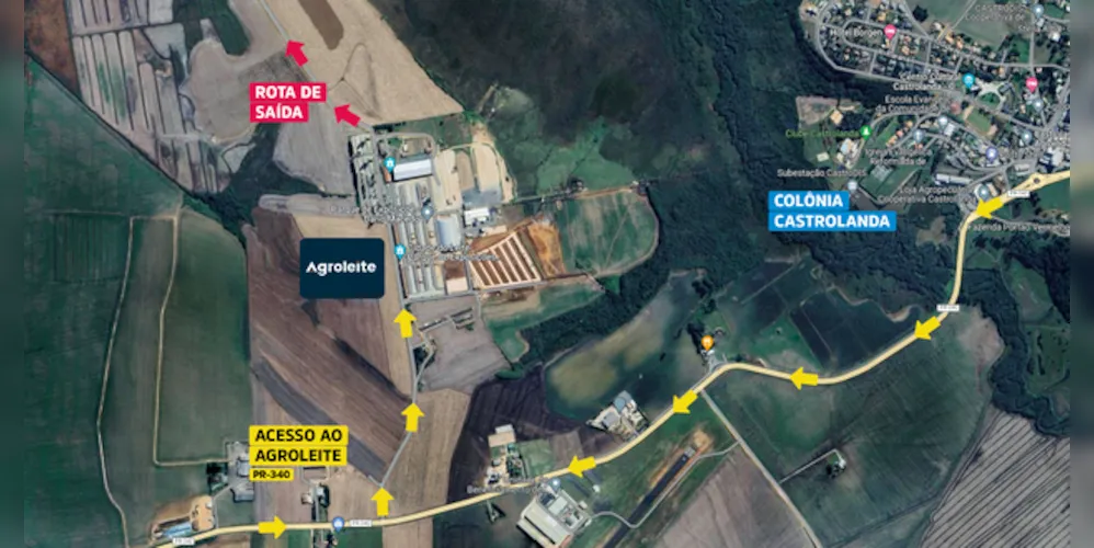 Durante o Agroleite 2023, entre os dias 08 e 11 de agosto, a entrada e saída de veículos do evento contará com rota exclusiva