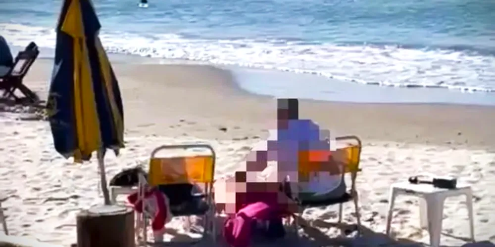 Banhistas que estavam passando pelo local filmaram a cena