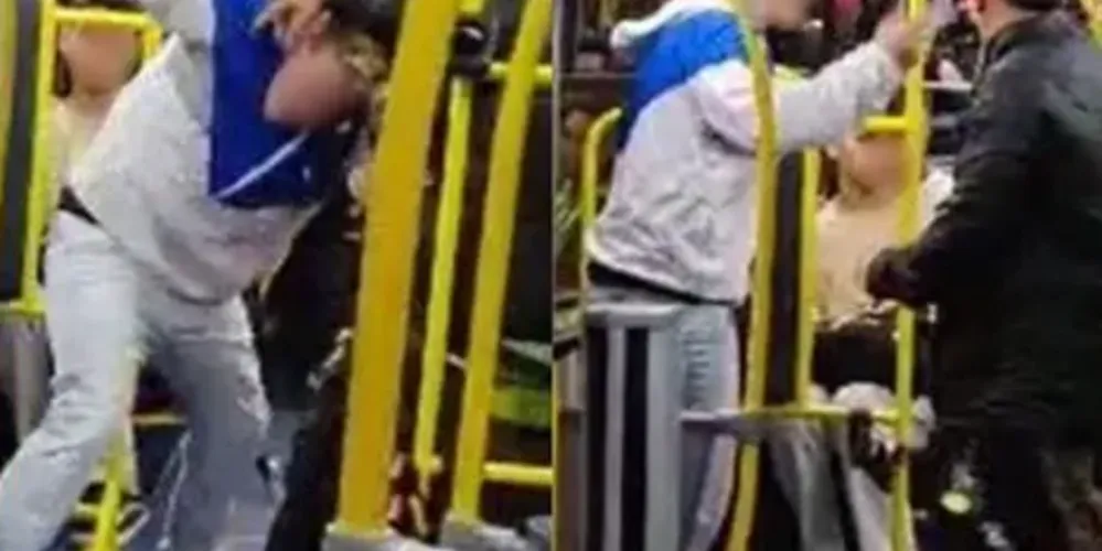 Pessoas do transporte coletivo flagraram a situação