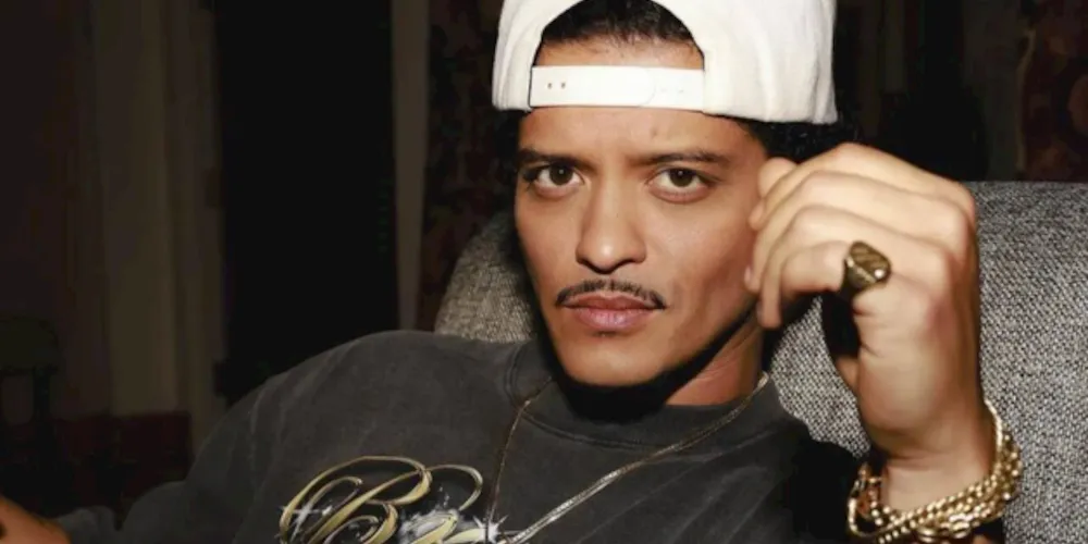 Bruno Mars, cantor e astro internacional, esteve no Brasil