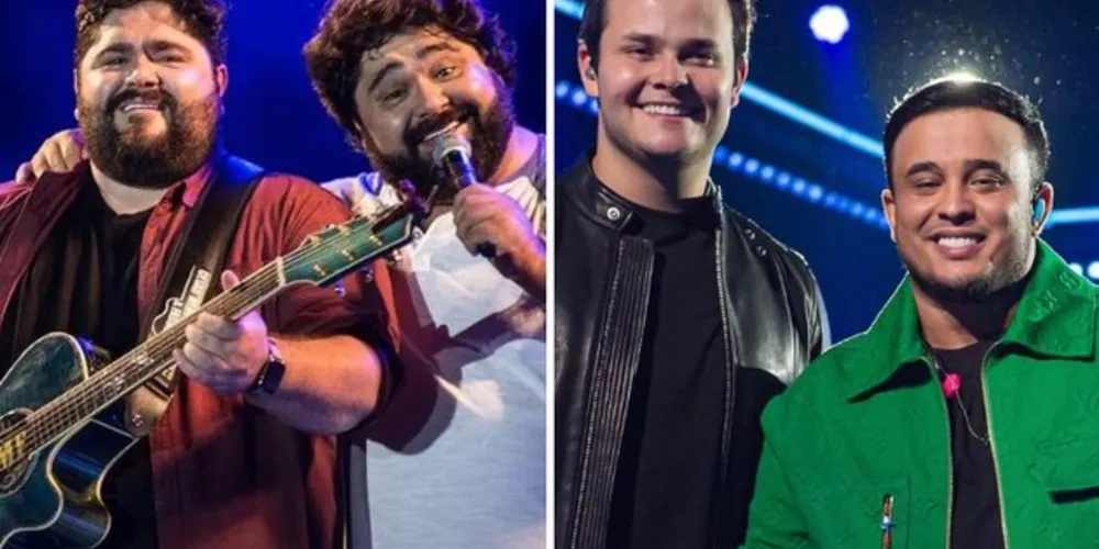 César Menotti e Fabiano; e Matheus e Kauan estão entre as duplas que se apresentarão em Jaguariaíva