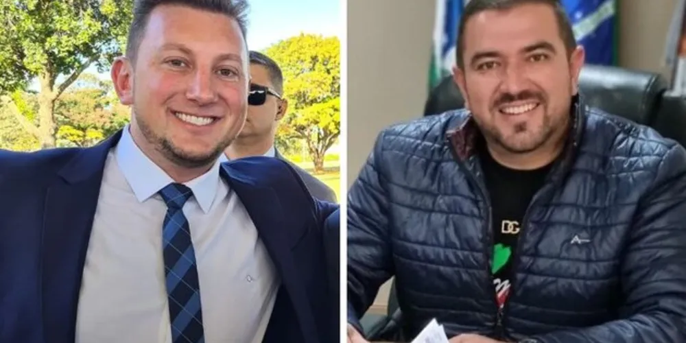 Prefeitos de Rio Azul, Leandro Jasinski (PSD); e de São João do Triunfo, Abimael do Valle