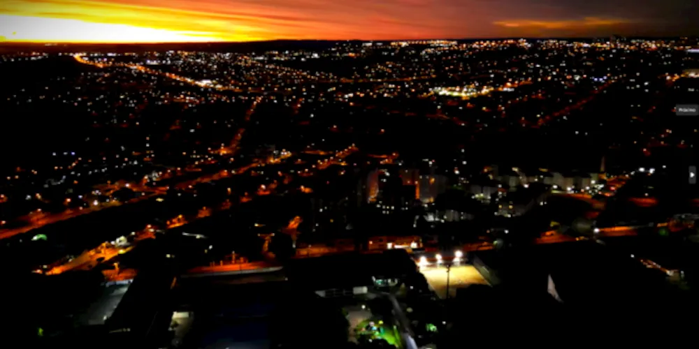 Imagem do entardecer no município de Ponta Grossa