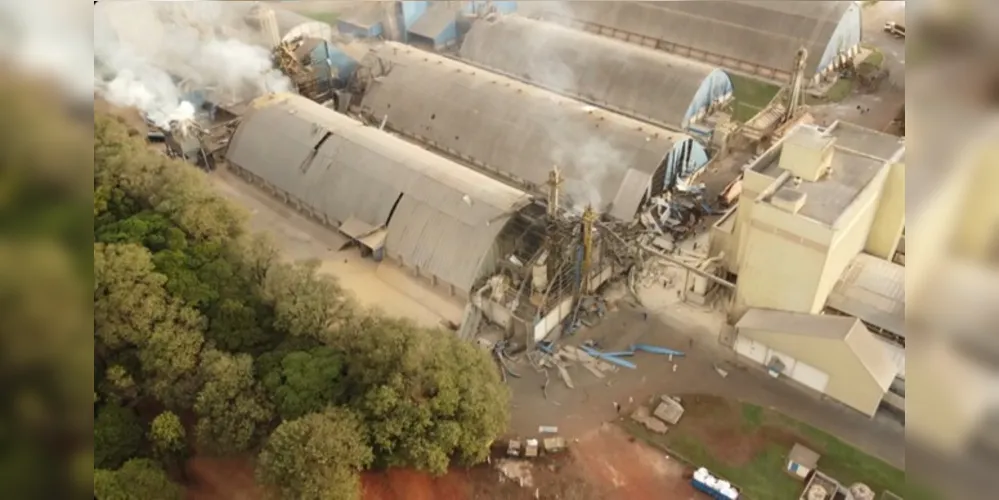 Imagem aérea mostra estragos da explosão em Palotina