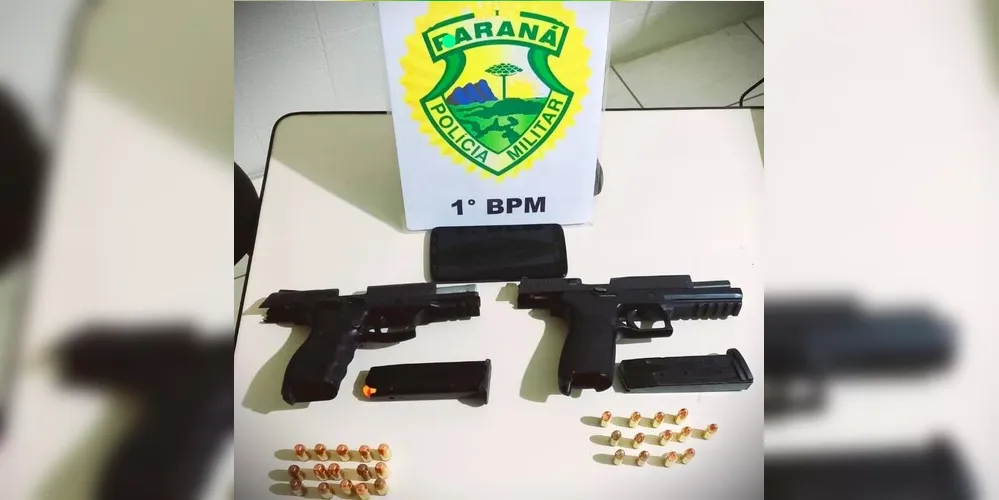 Armas foram apreendidas pelos policiais militares