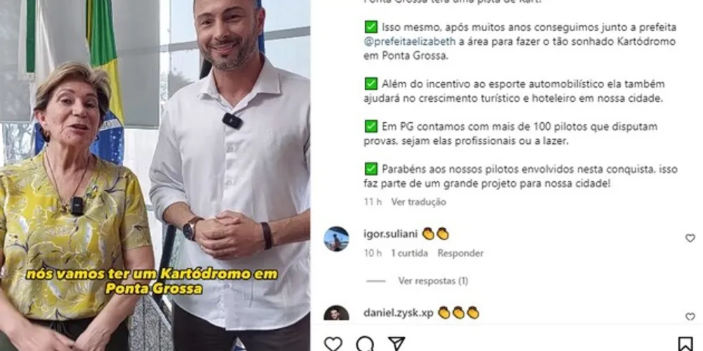Anúncio foi feito por Daniel Milla e pela prefeita Elizabeth