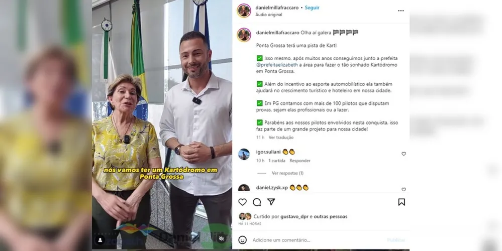 Anúncio foi feito por Daniel Milla e pela prefeita Elizabeth