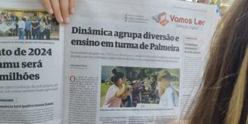 Com o periódico em mãos, os educandos conseguiram compreender a estrutura de um jornal e se reconhecer nas matérias do Vamos Ler - Geração Digital