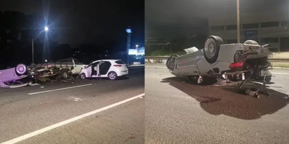 Um acidente de trânsito que envolveu quatro veículos deixou feridos e provocou lentidão em um trecho da BR-277, na região de Curitiba