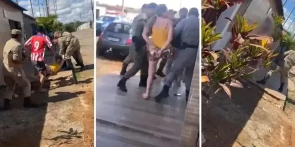 Mulher chuta um dos PMs, que revidou, puxando o cabelo dela