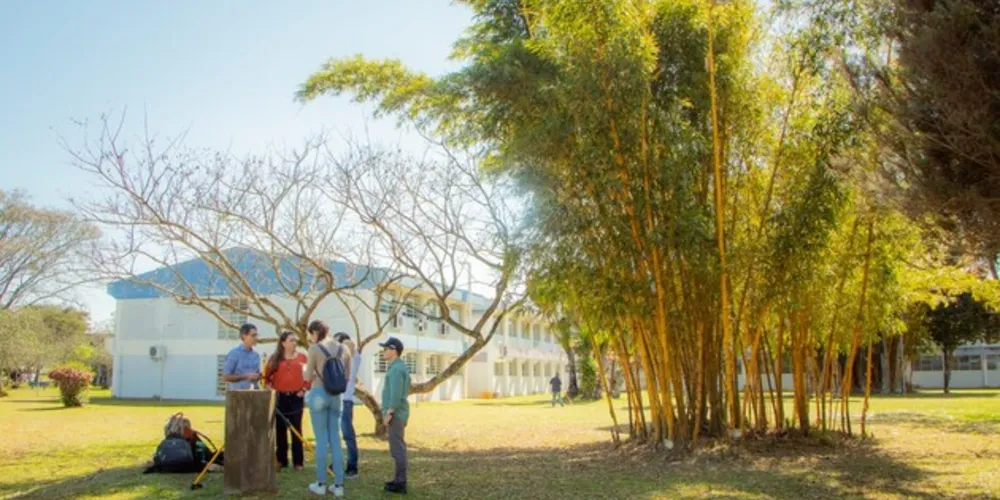 Em frente ao Bloco L da Universidade Estadual de Ponta Grossa está o marco geodésico nº 91643