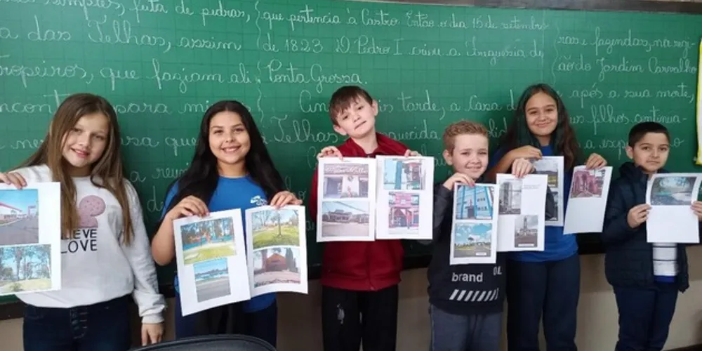 Com ampla utilização dos materiais do projeto Vamos Ler, a turma se aprofundou nos estudos sobre Ponta Grossa