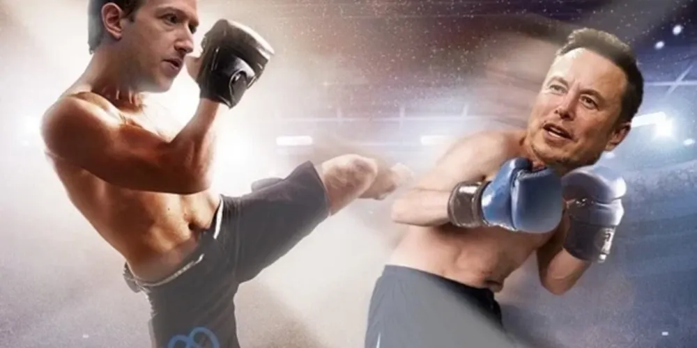 Luta entre os grandes da tecnologia, Mark Zuckerberg e Elon Musk, virou meme nas redes sociais