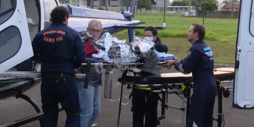 A criança foi atendida pelo transporte aéreo do Samu